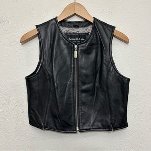Vintage Leather Kenneth Cole Zip Up Vest Medium